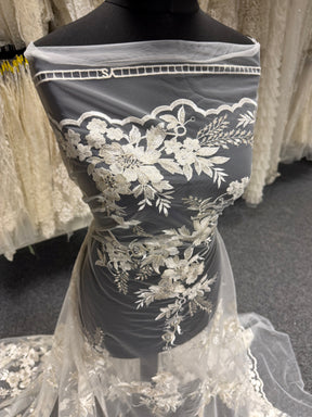 Ivory Sequin Embroidery Lace - EB3044