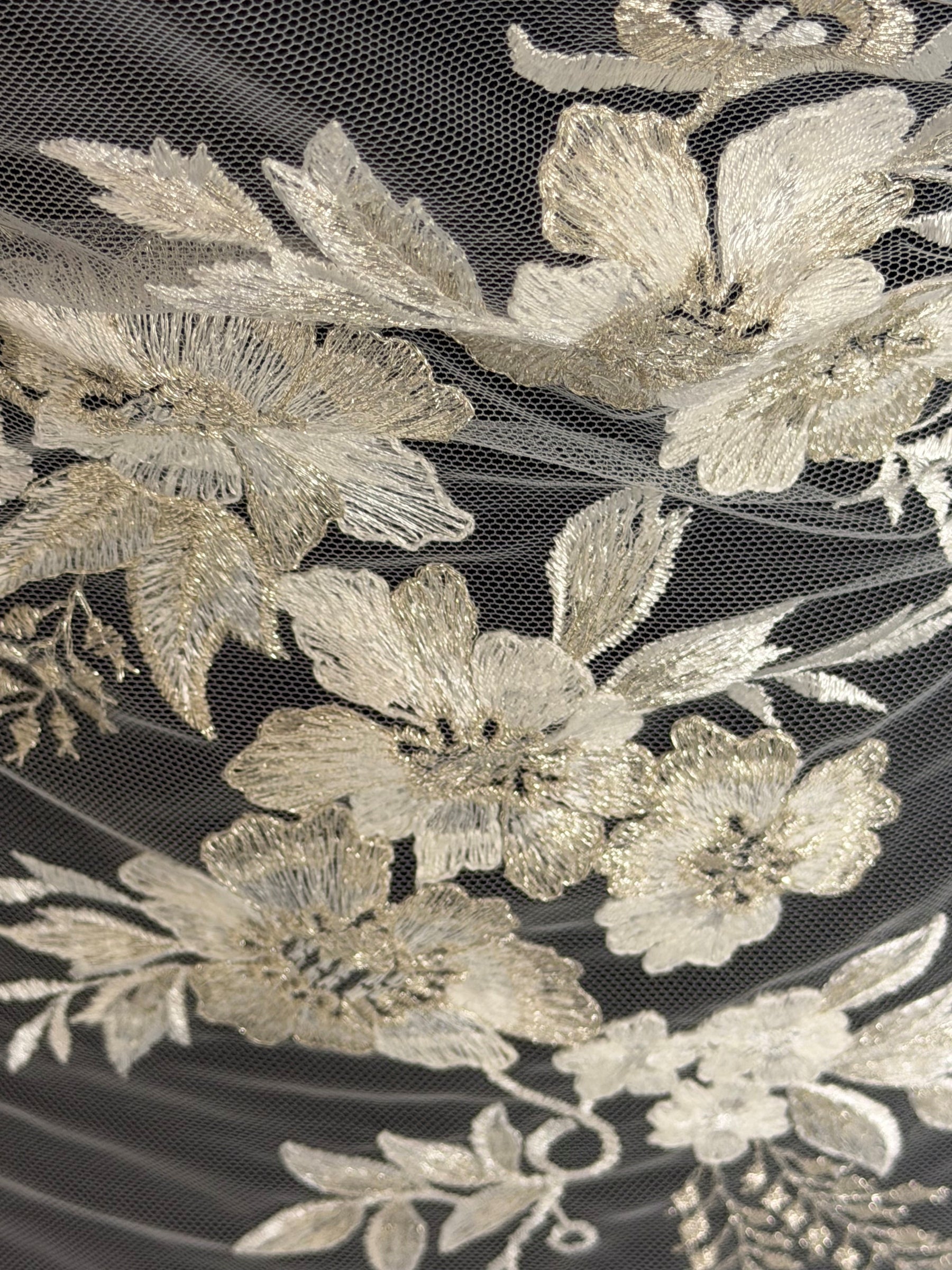 Ivory Sequin Embroidery Lace - EB3044