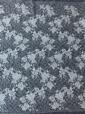 Ivory Sequin Raschel Lace - EB3047