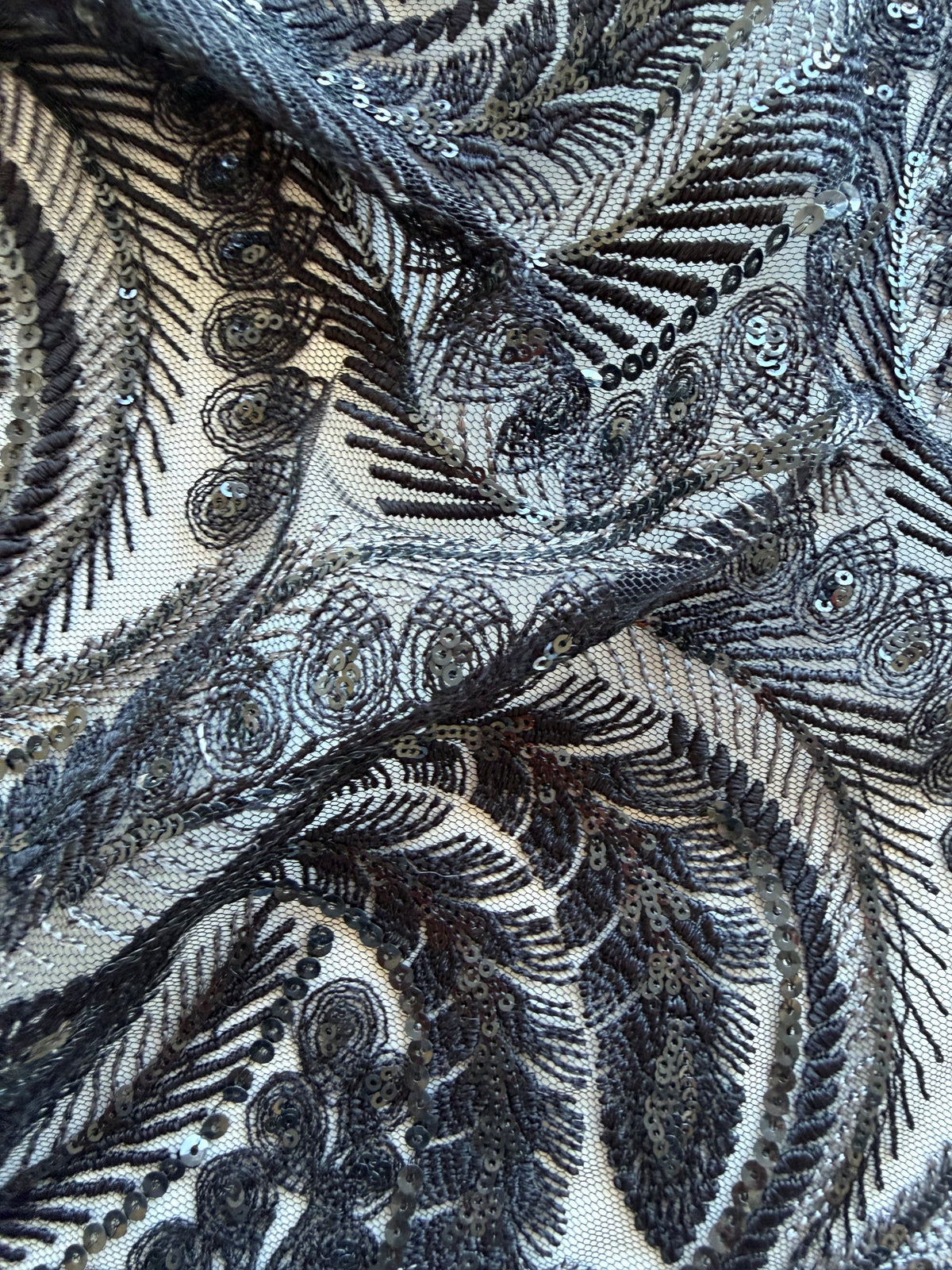 Black Sequin Lace - EB3048