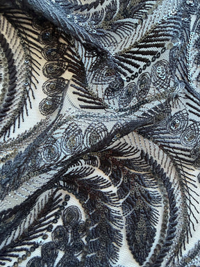 Black Sequin Lace - EB3048