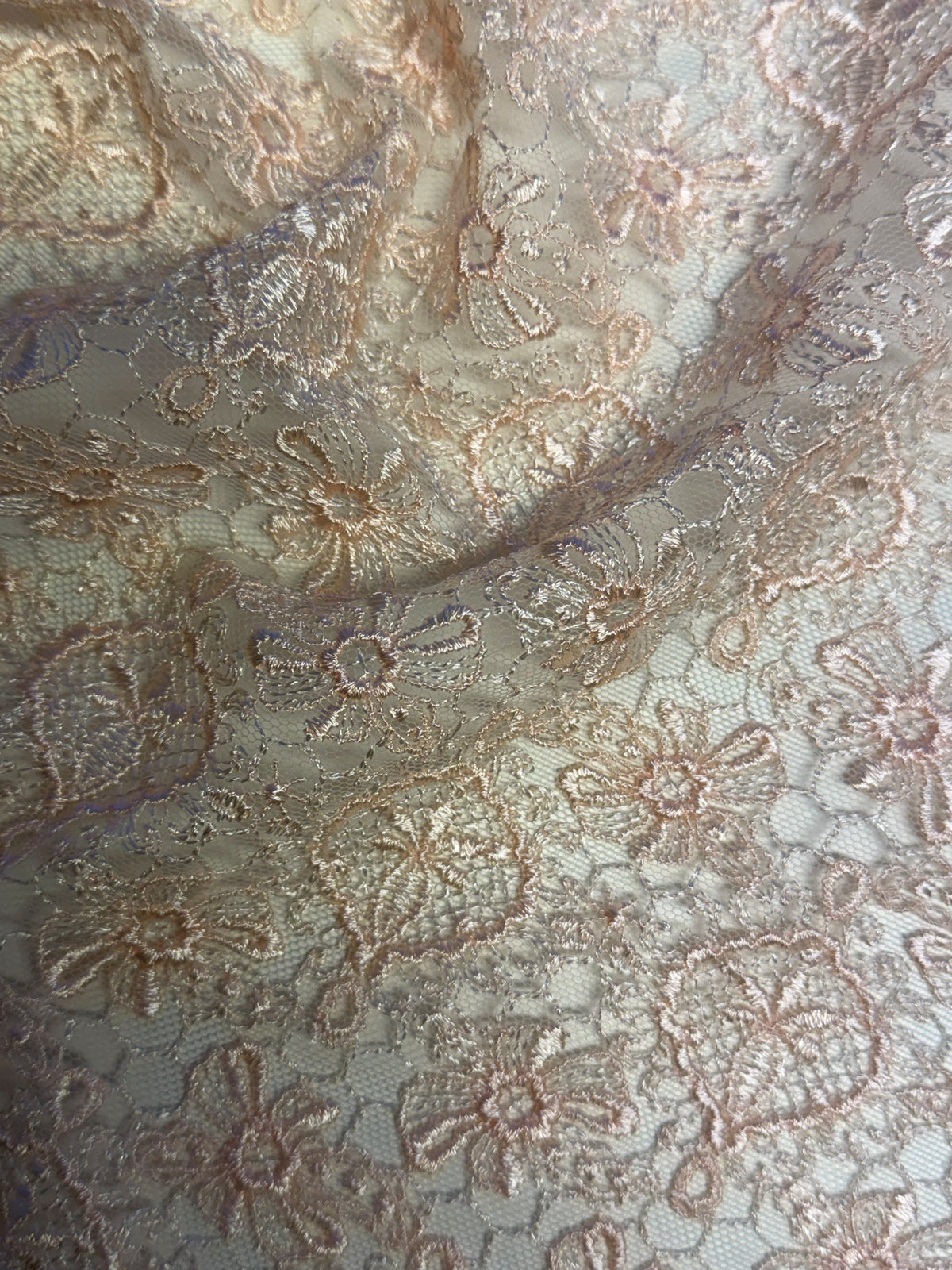 Shell Pink Embroidered Lace - EB5010