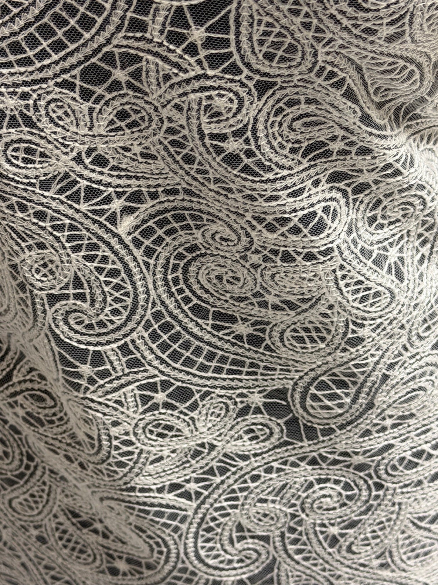 Ivory Embroidered Tulle - EB5017