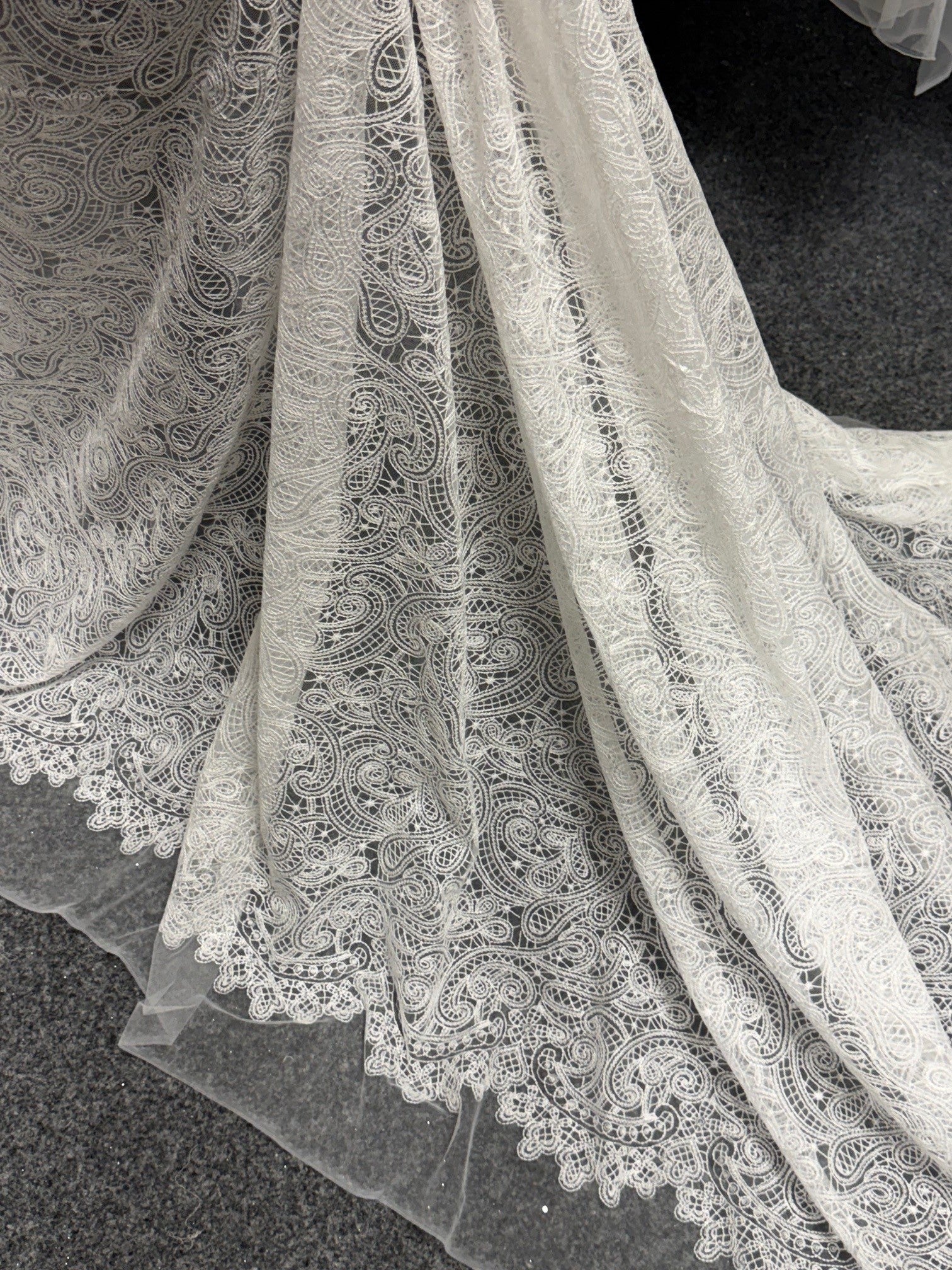 Ivory Embroidered Tulle - EB5017
