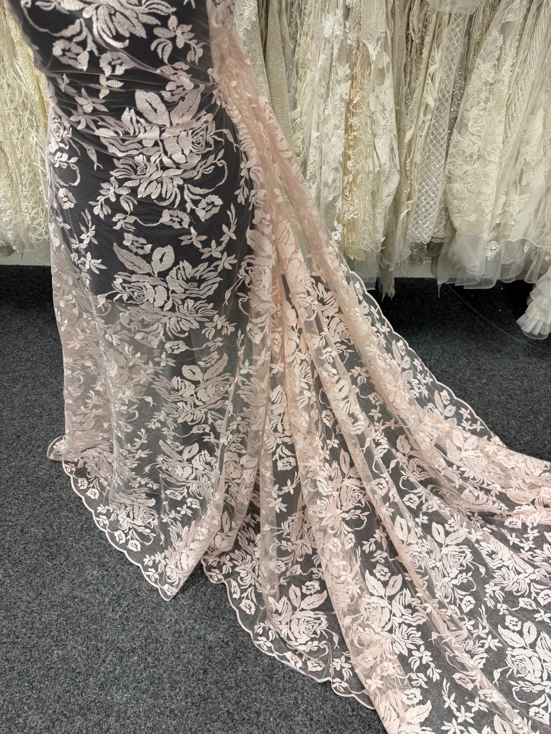 Baby Pink Embroidered Lace – EB5018