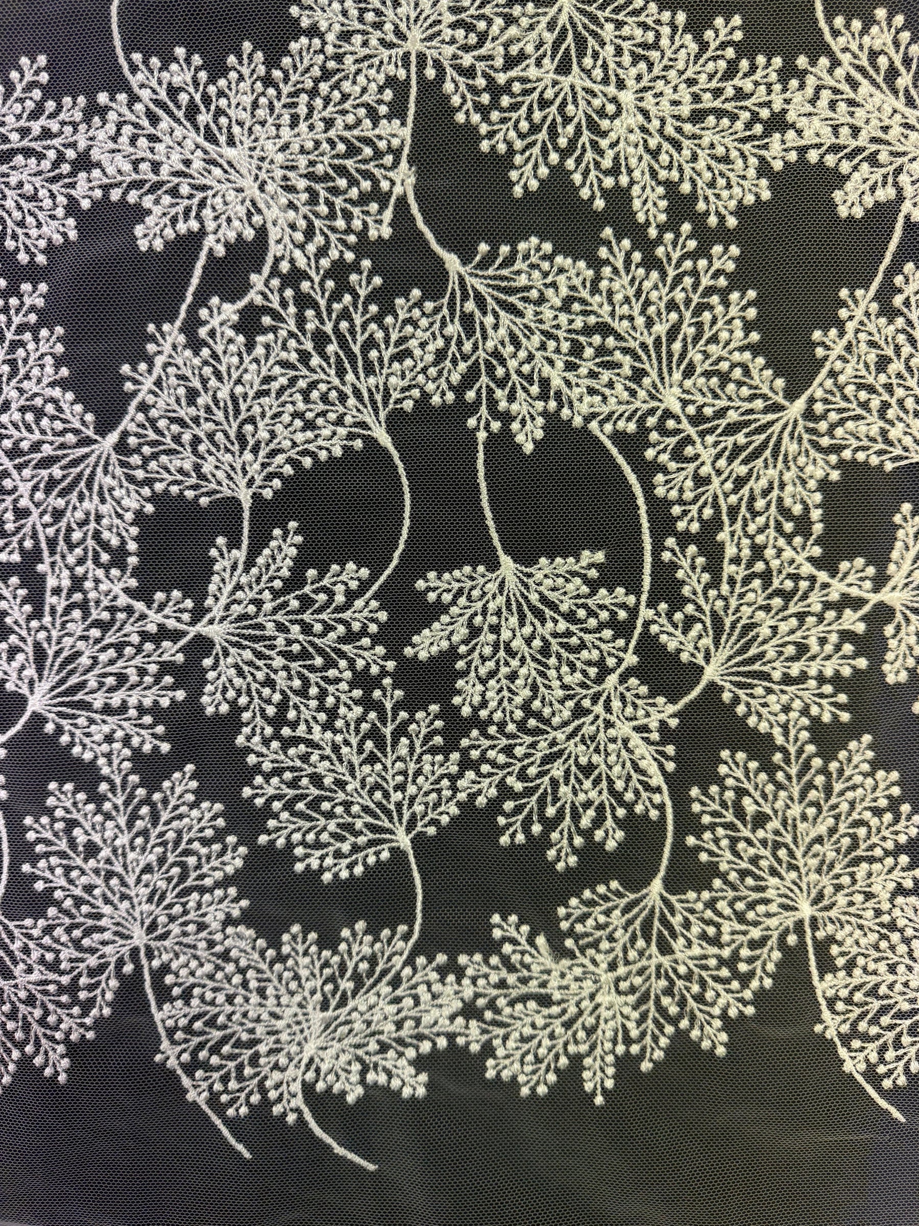 Ivory Floral Embroidery Lace - EB5037