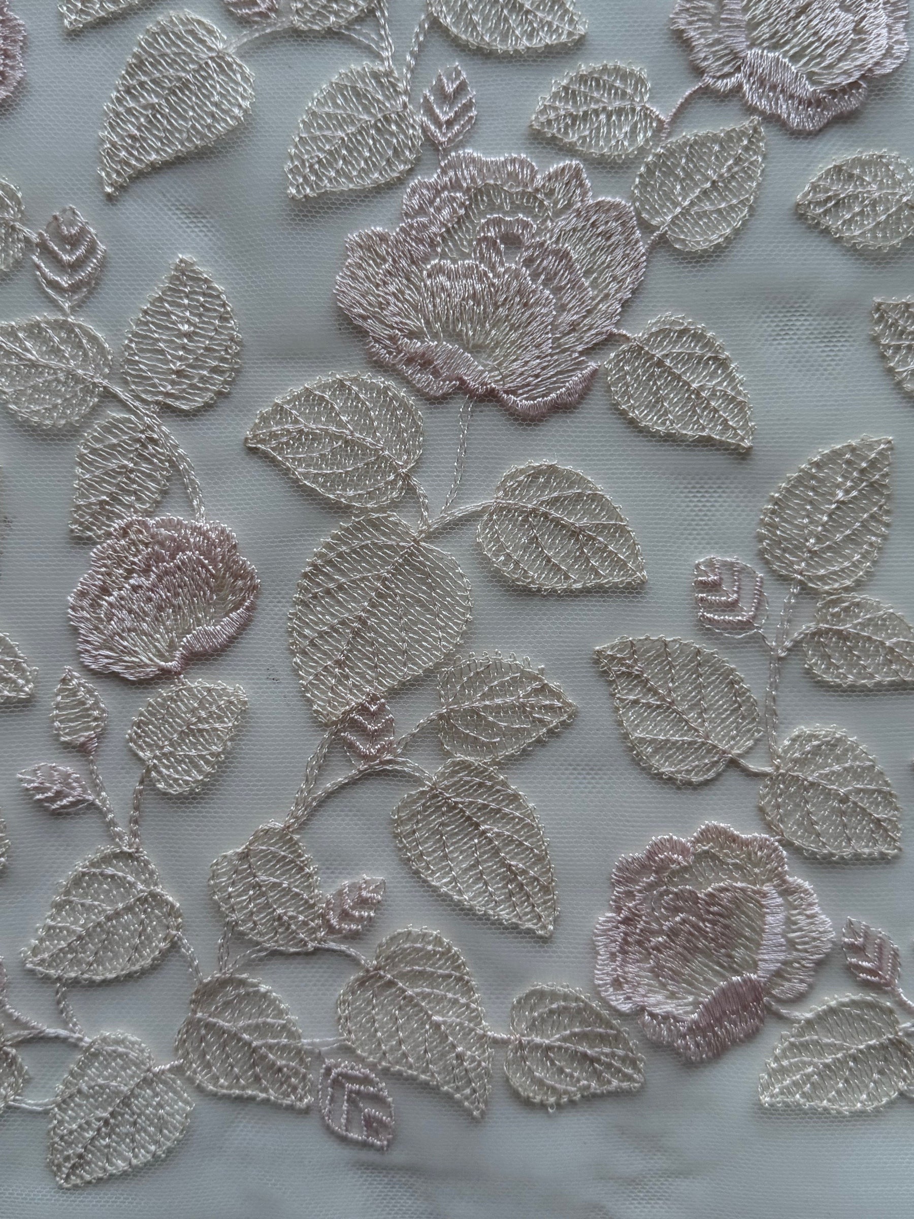 Shell Pink Embroidery Lace - EB5042