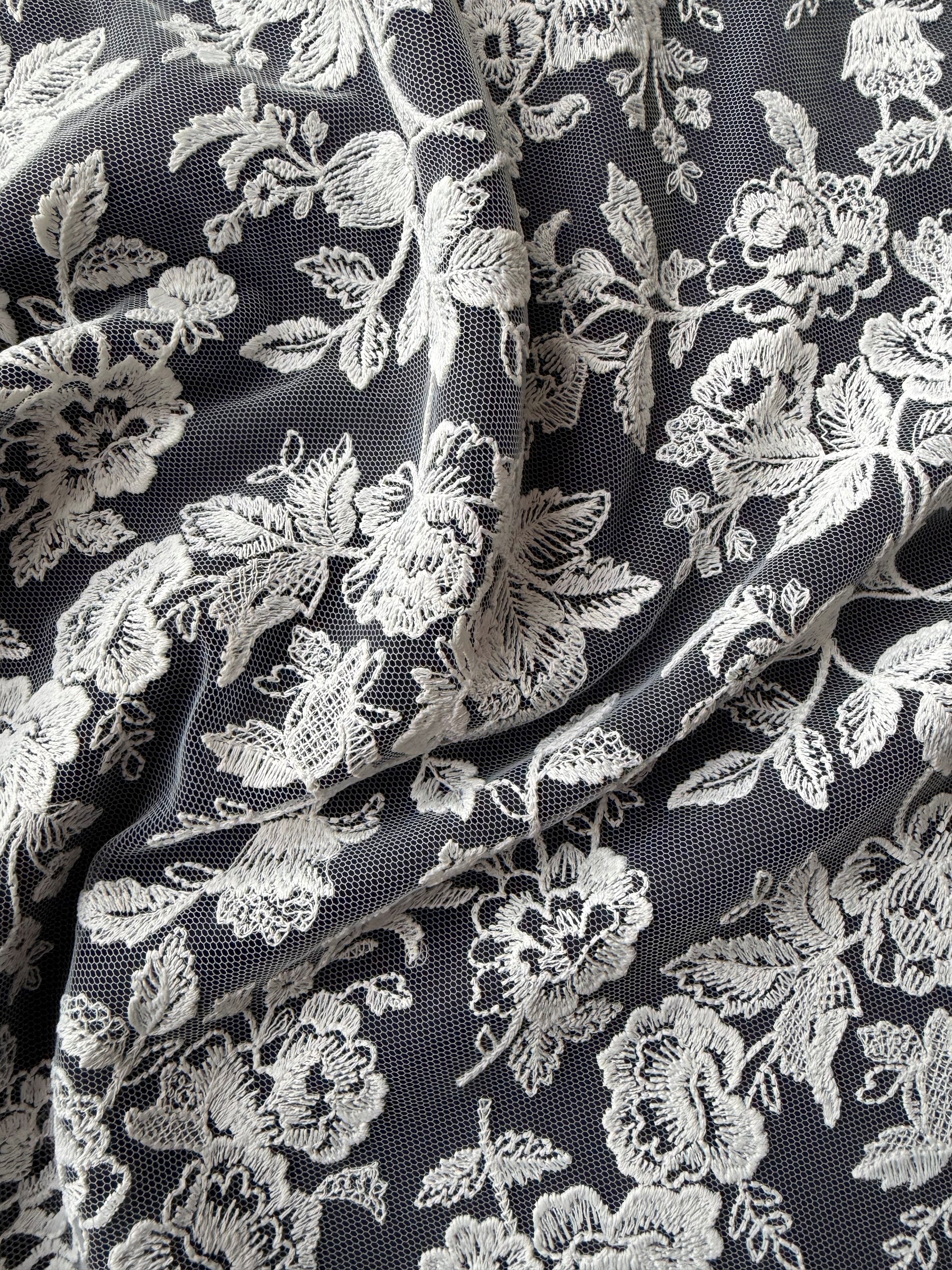 Ivory Embroidered Lace - EB5045