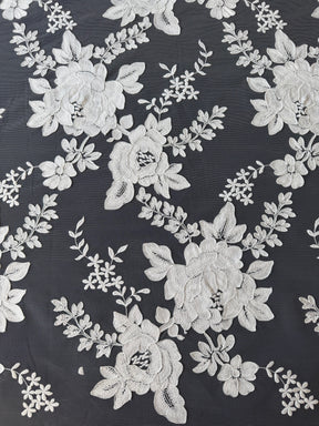Ivory Italian Corded Embroidered Lace - Elfin