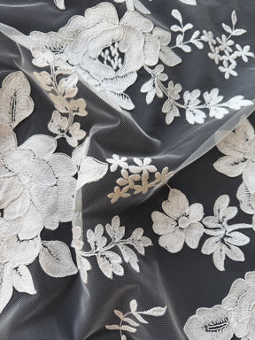Ivory Italian Corded Embroidered Lace - Elfin