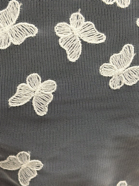 White Embroidered Butterfly Lace – EU5001