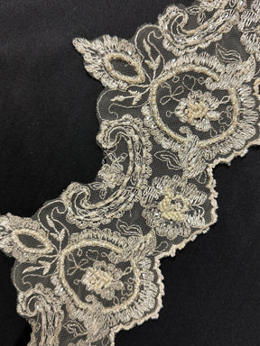 Cappuccino Embroidered Lace Trim - Sienna (CF T 052)