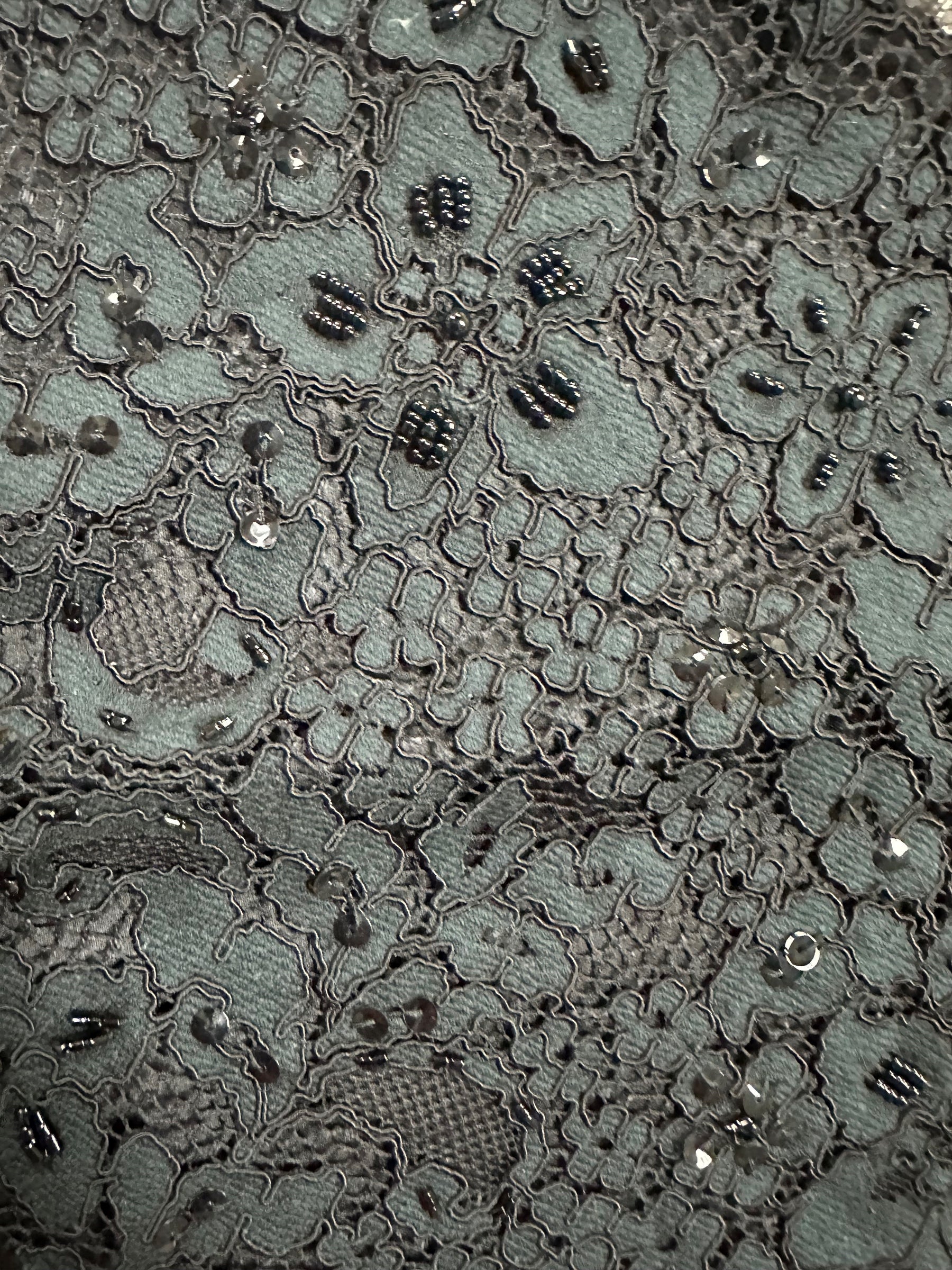 Black Beaded and Corded Lace - Austria