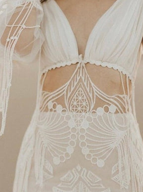 Ivory Embroidered Lace - Kasey