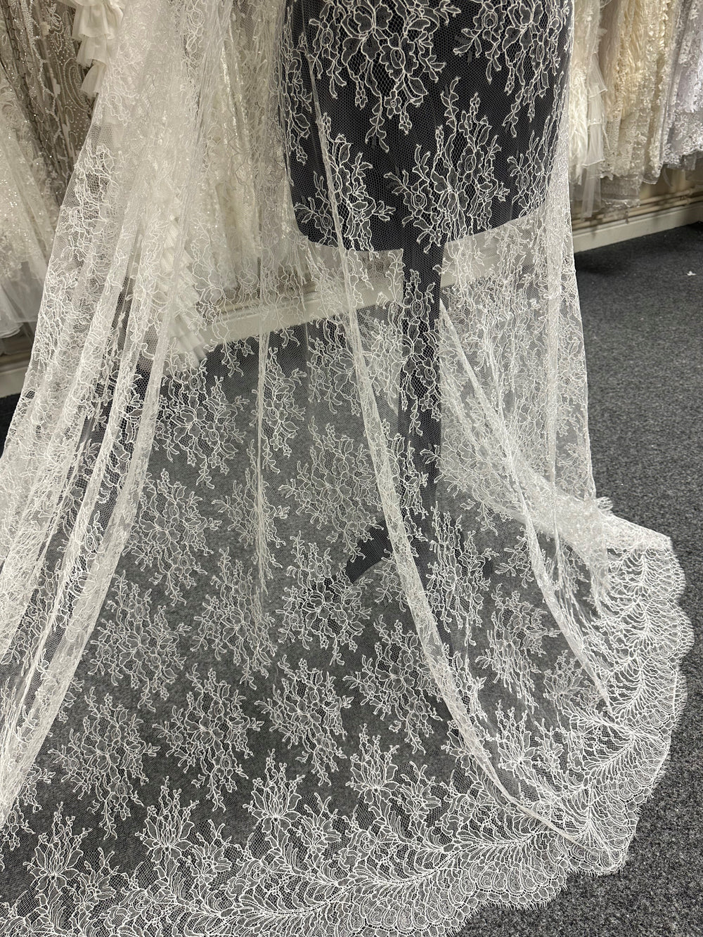 Ivory Beaded Chantilly Lace Romilly