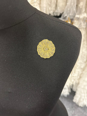 Gold Irridescent Lace Applique - Alarm