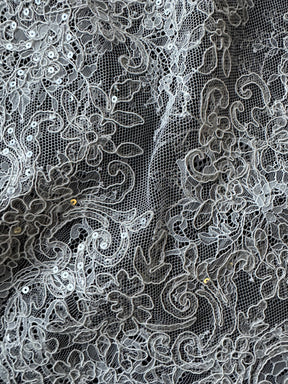 Ivory Corded and Sequin Lace - Muffin