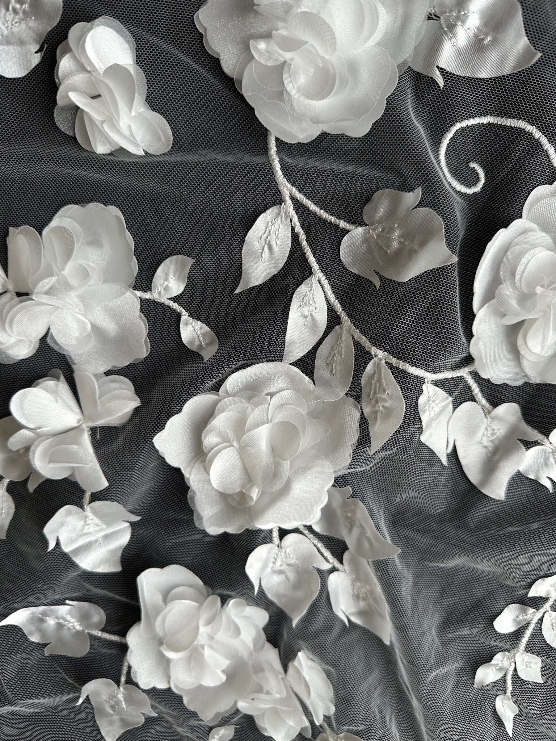 Ivory 3D Flower Lace - Helzel