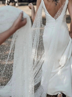 Ivory Stretch Tulle with Silver Glitter Decoration – Paragon