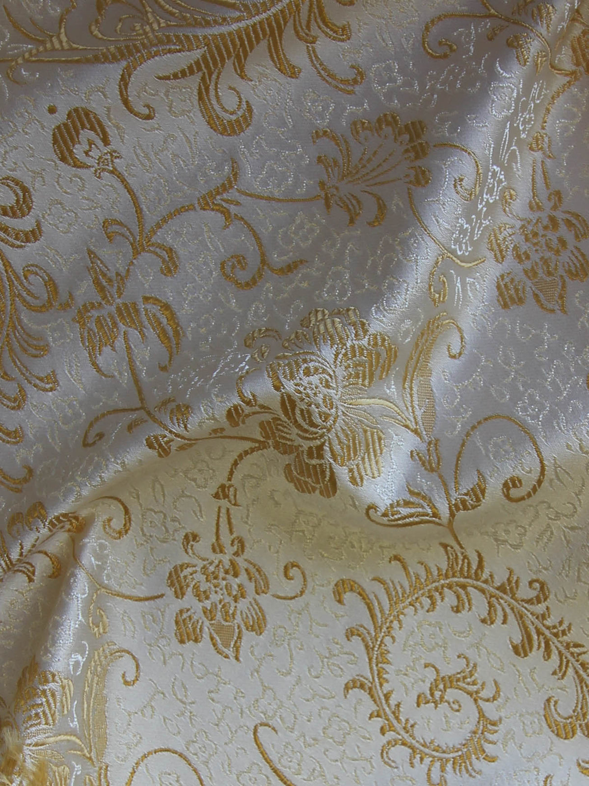 Ivory with Gold Jacquard Fabric - Malaga