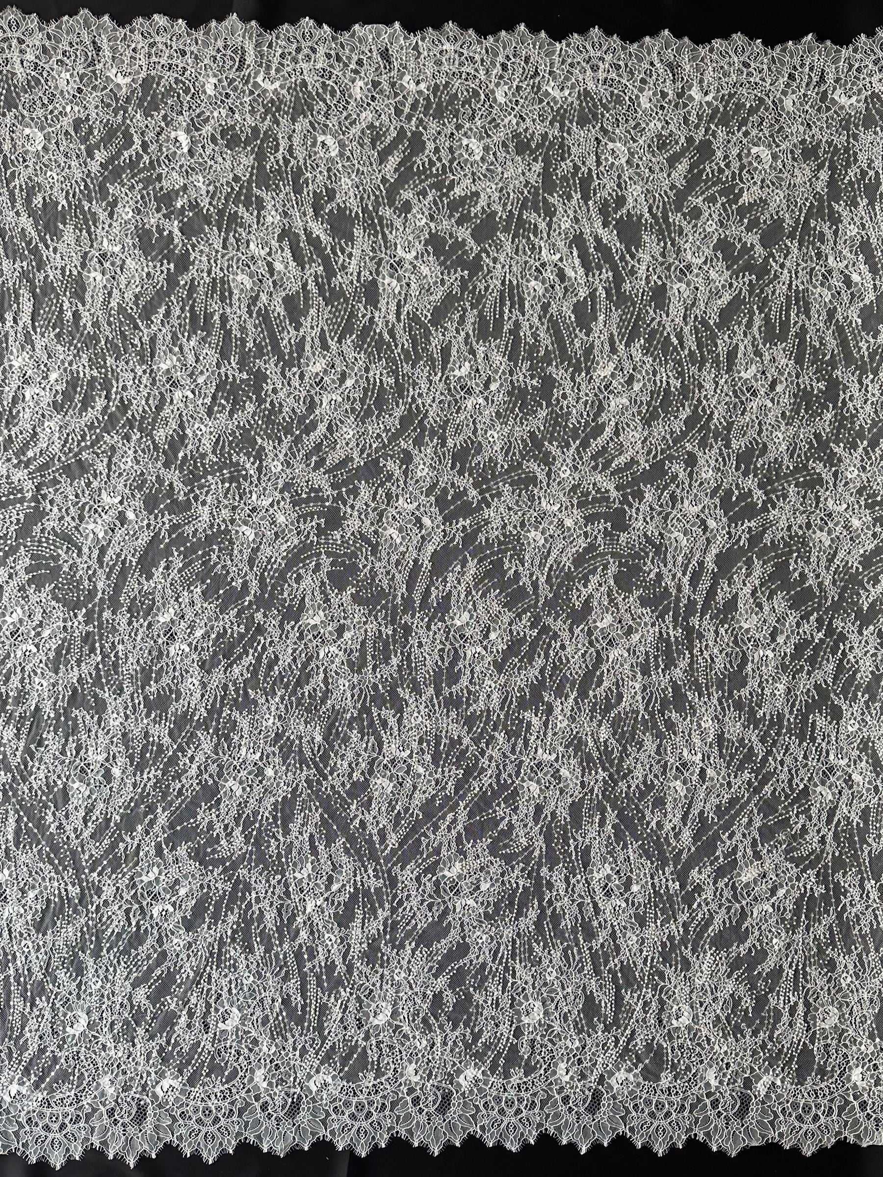 Ivory Corded and Sequin Lace - Cappie