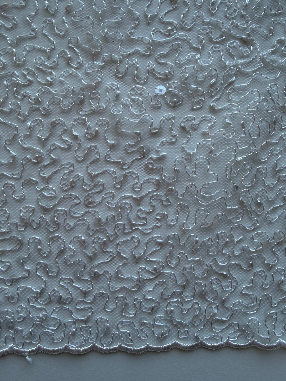 Shell Pink Embroidered Sequin Tulle – EB3001