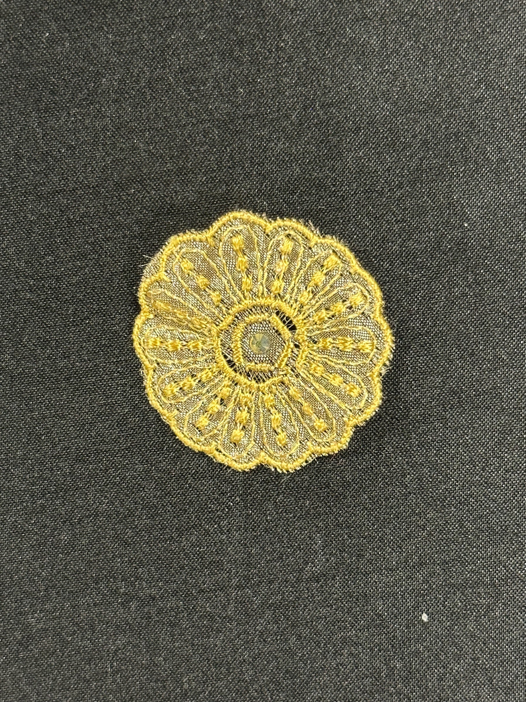 Gold Irridescent Lace Applique - Alarm