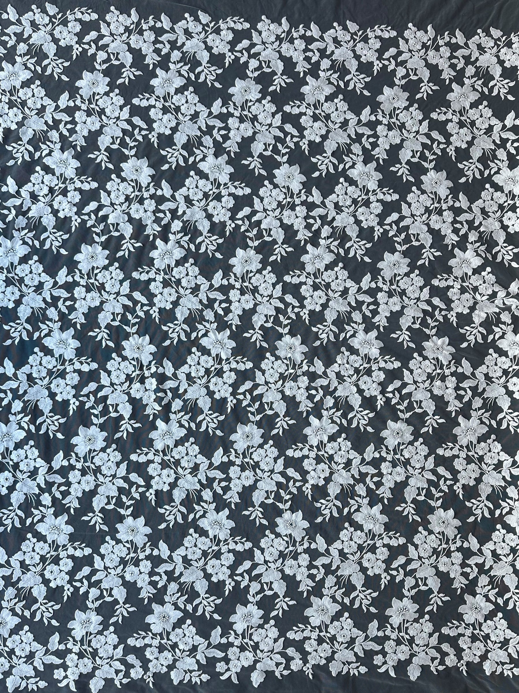 Ivory Embroidered Lace - X579