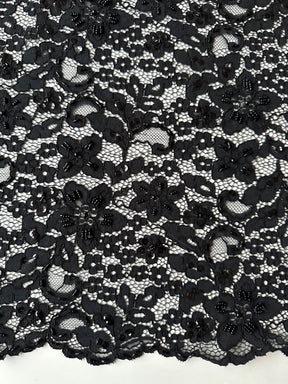 Black Beaded and Corded Lace - Annabel (CF)
