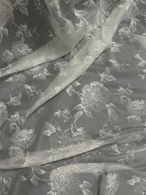 Ivory Printed Organza Satin - Ari