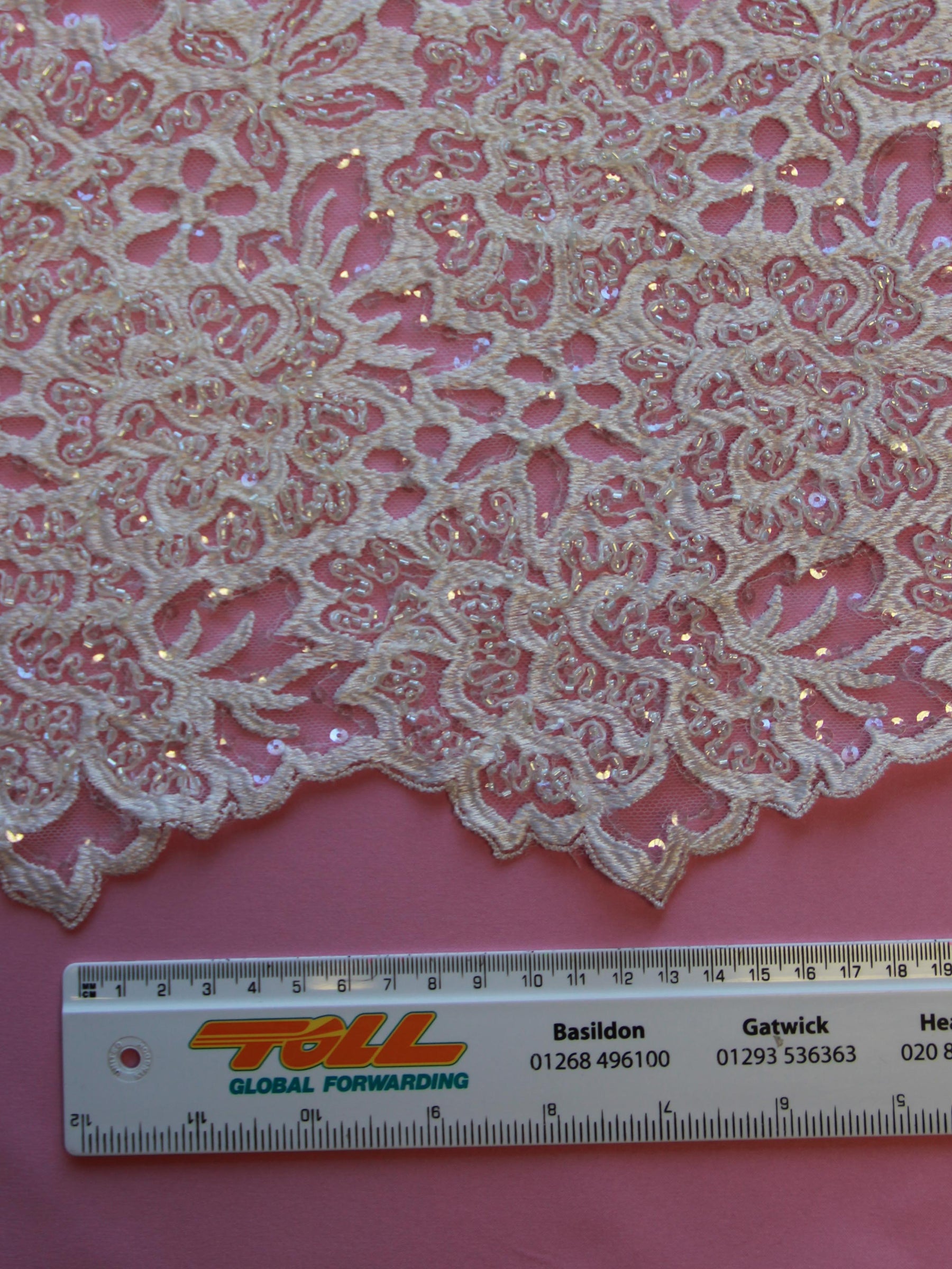 Discounted Ivory Beaded Embroidery Lace - Ramona