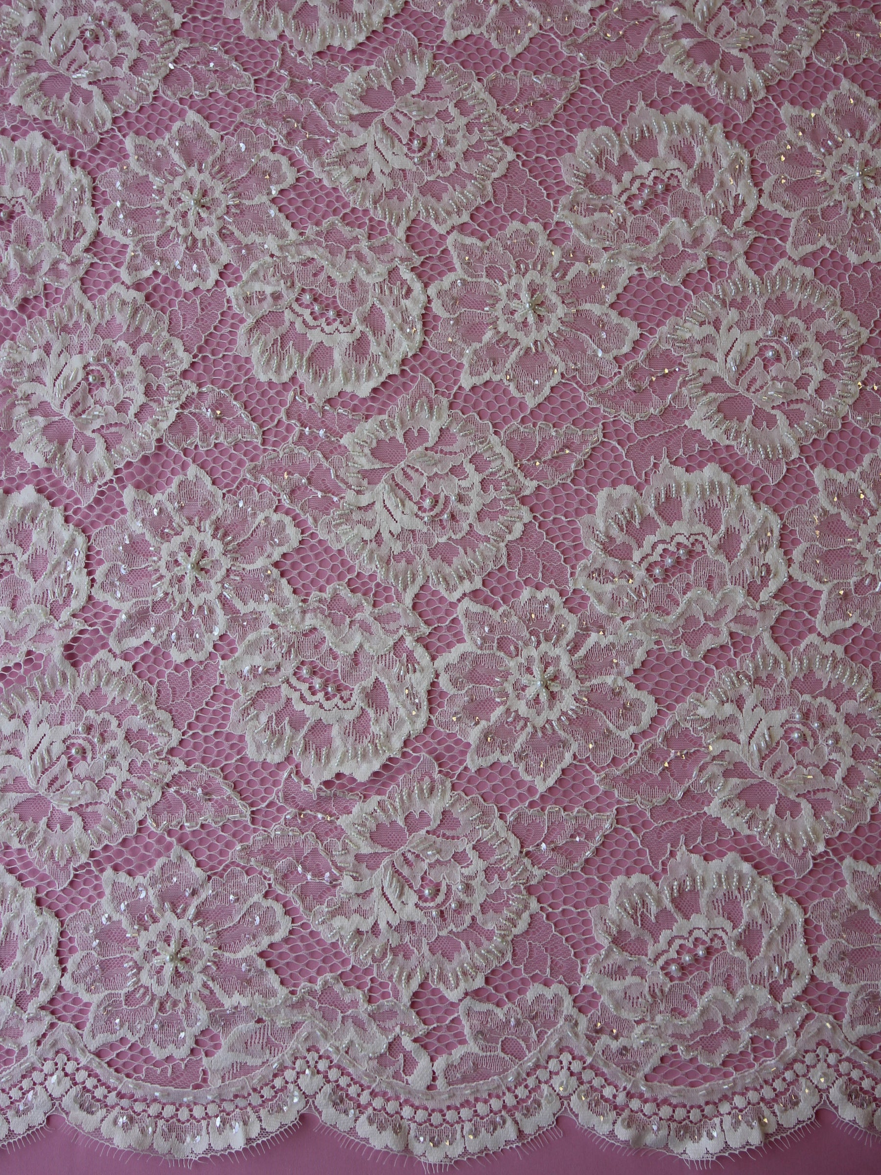 Discounted Ivory Beaded Lace – Shirley