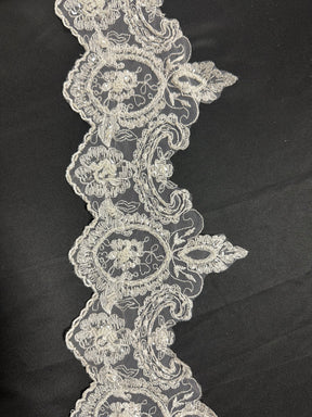 Ivory Embroidered Lace Trim - Sienna (CF T 052)