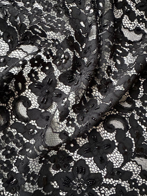 Black Beaded and Corded Lace - Austria