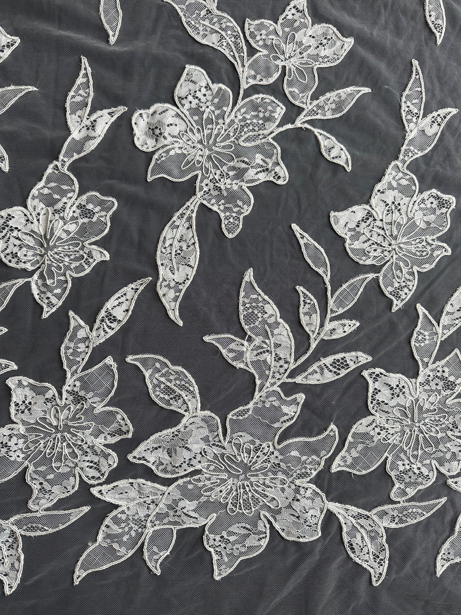 Ivory Corded Contemporary Lace - Sawyer