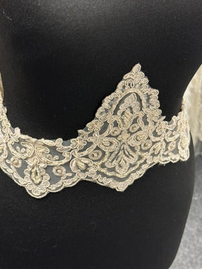 Cappuccino Beaded Lace Trim - Ziggurat