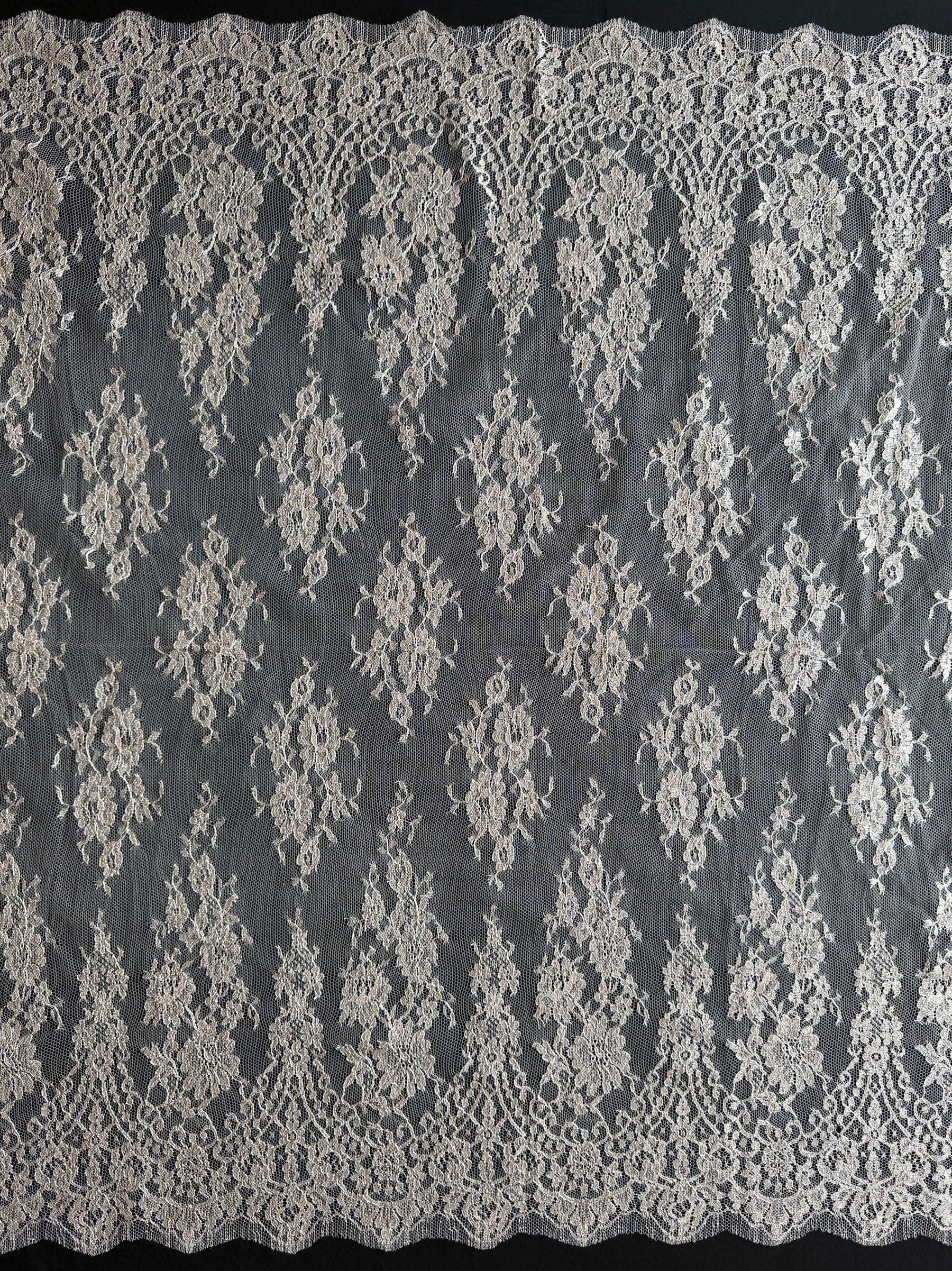 Dusty Rose French Metallic Lace - LA2003