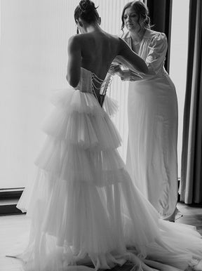 Ivory Pleated Tulle - Layers