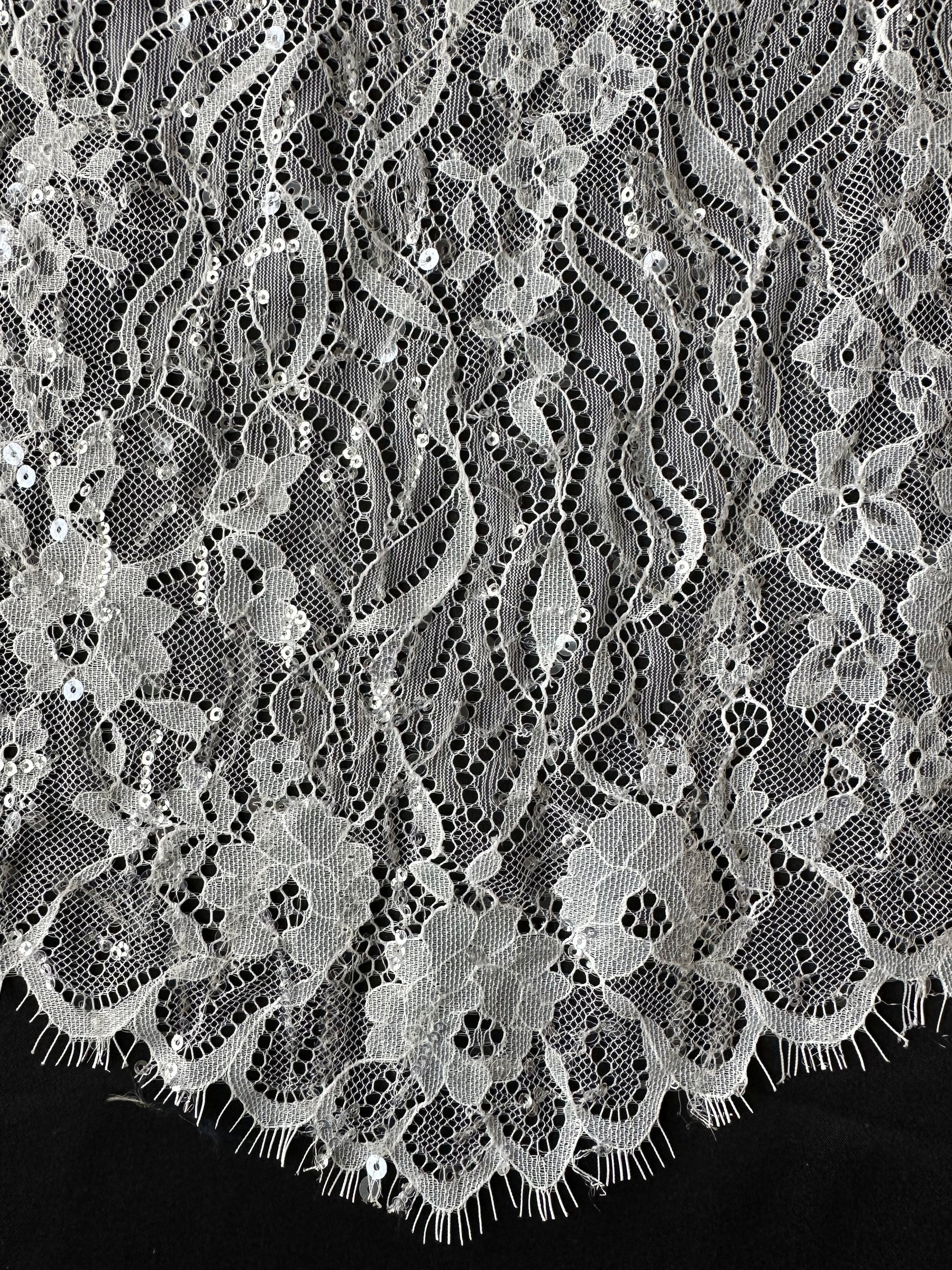Ivory Sequin Lace - LB6005