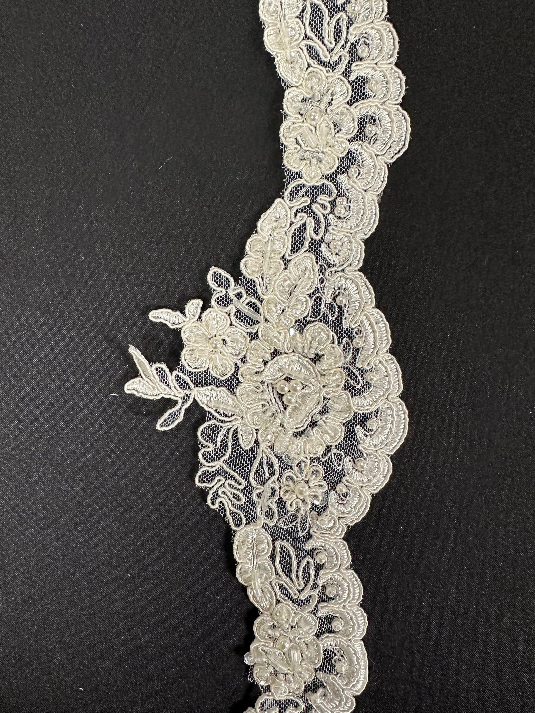 Ivory Beaded Lace Trim - Liberation