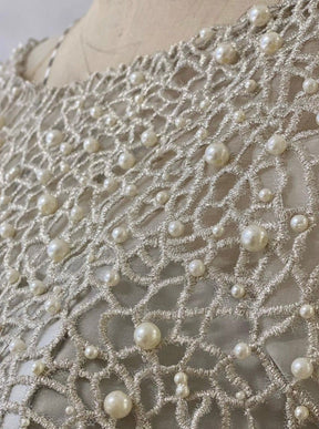 Ivory Beaded Embroidery Lace - Lila