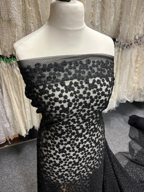 Black Embroidered Flower Lace - Madcap