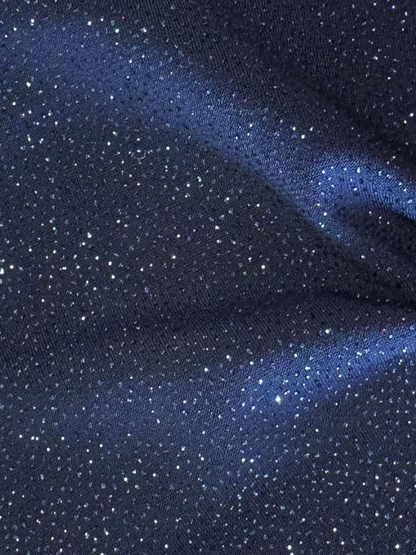 Navy Blue Glitter Jersey Fabric - Daredevil