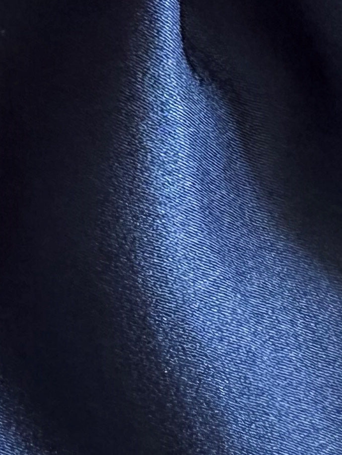 Navy Polyester Satin - Japan