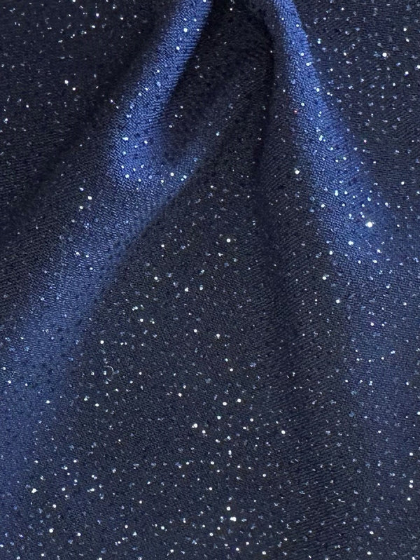 Navy Blue Glitter Jersey Fabric - Daredevil