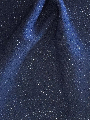 Navy Glitter Jersey Fabric - Dazzle