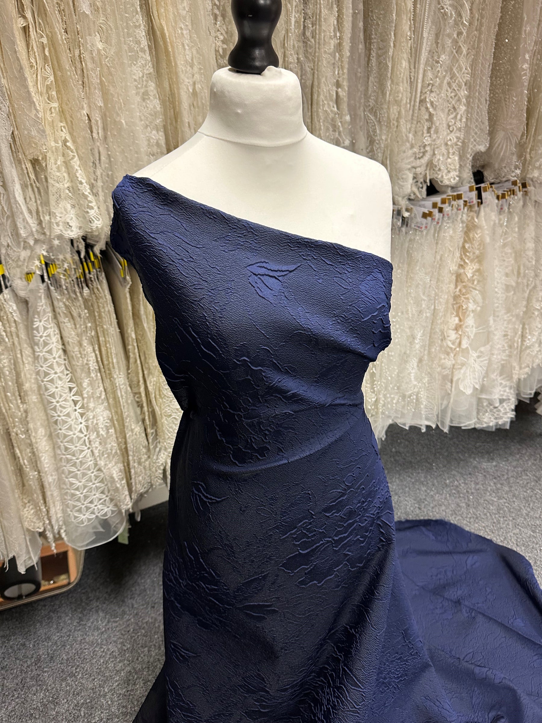 Navy Cloqué Jacquard - Outcome
