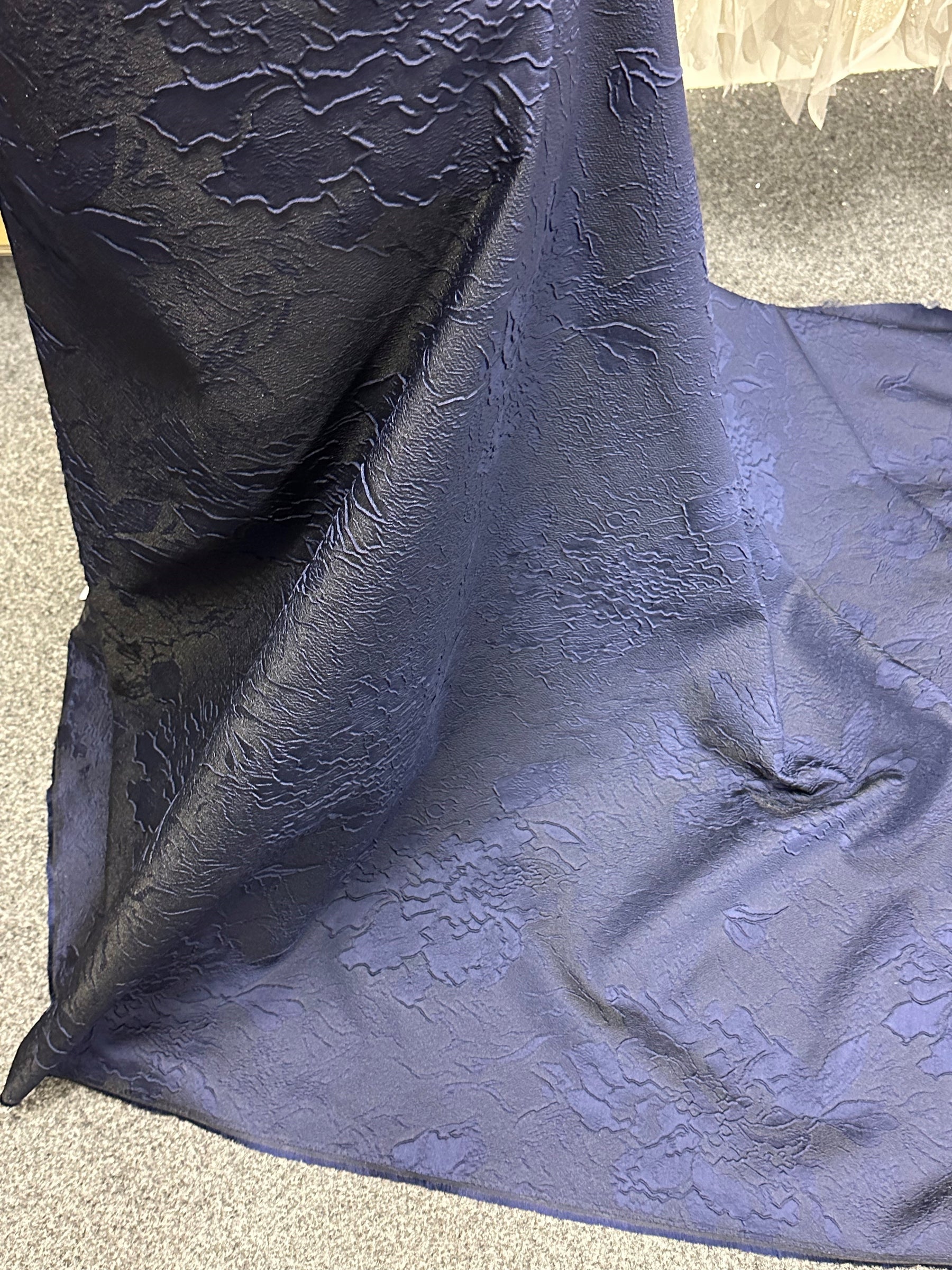 Navy Cloqué Jacquard - Outcome
