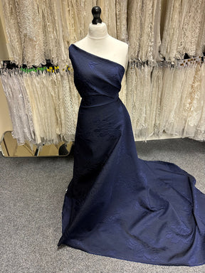 Navy Cloqué Jacquard - Outcome