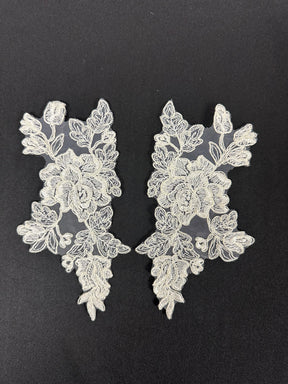 Ivory Floral Lace Appliques - T65